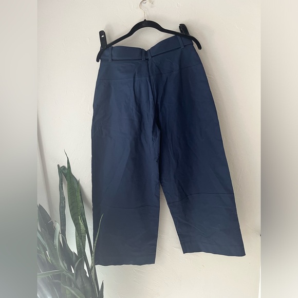 💙EVERLANE THE STRUCTURED COTTON BELTED PANTS IN NAVY 8 - Picture 7 of 7